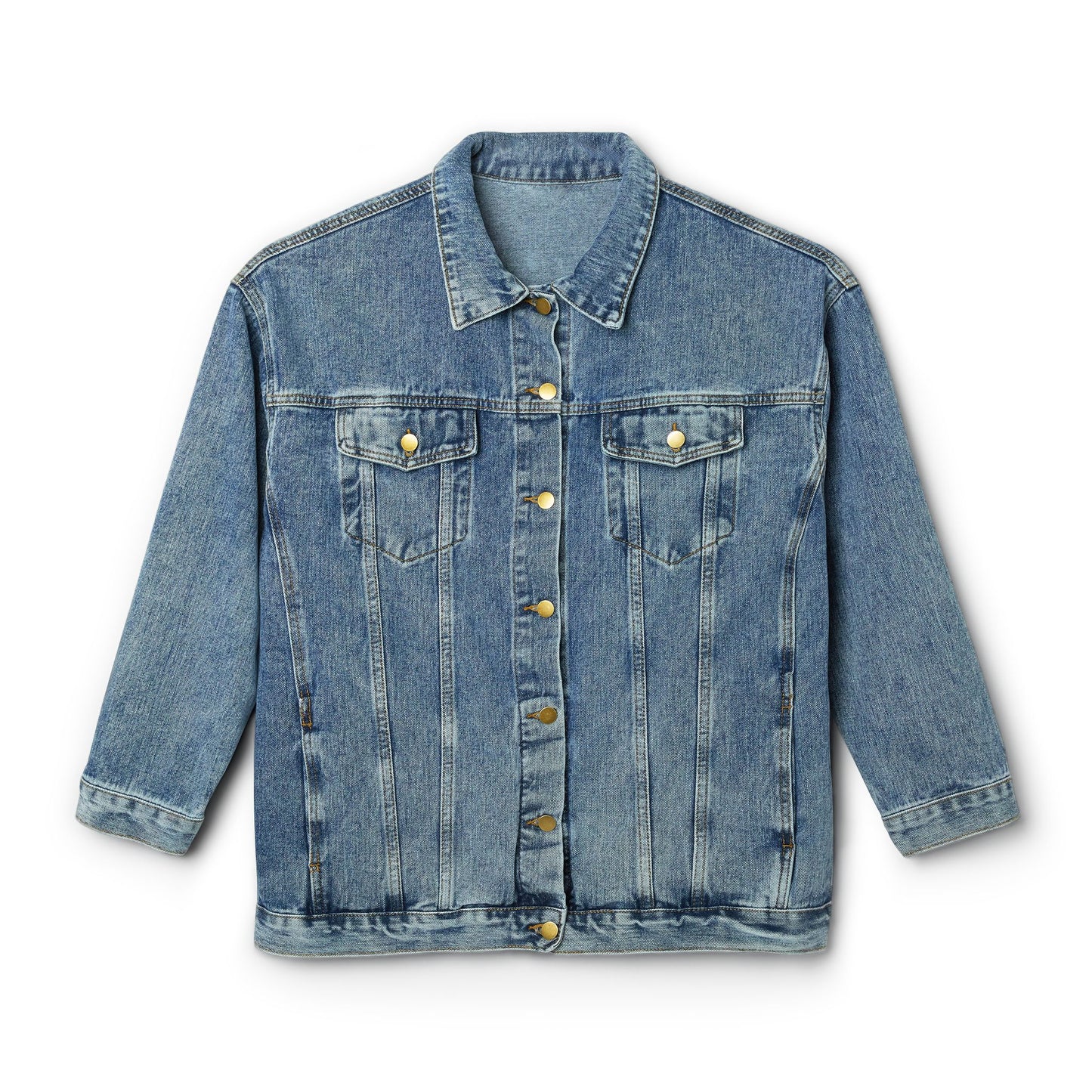 Women's Denim Jacket - Antique Aces & Text logo