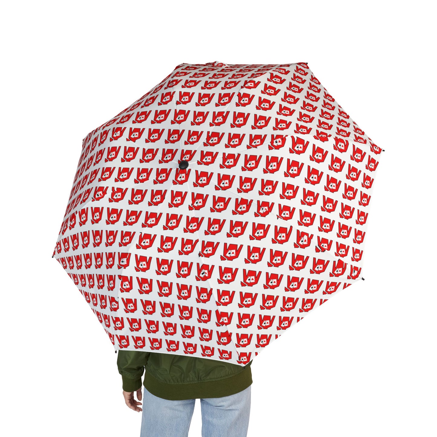 Semi-Automatic Foldable Umbrella - Silks pattern on white