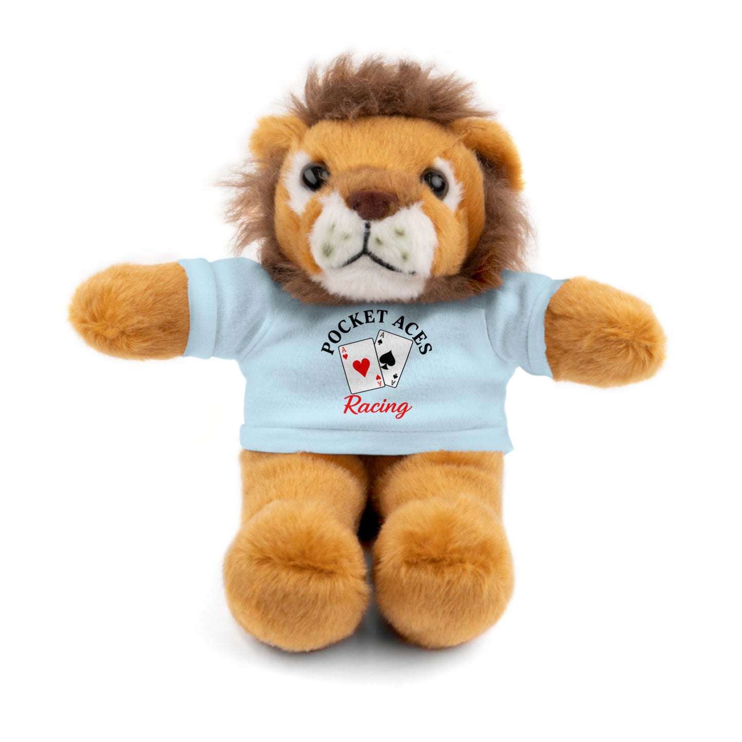 Stuffed Animals with Cards & Text logo Tee