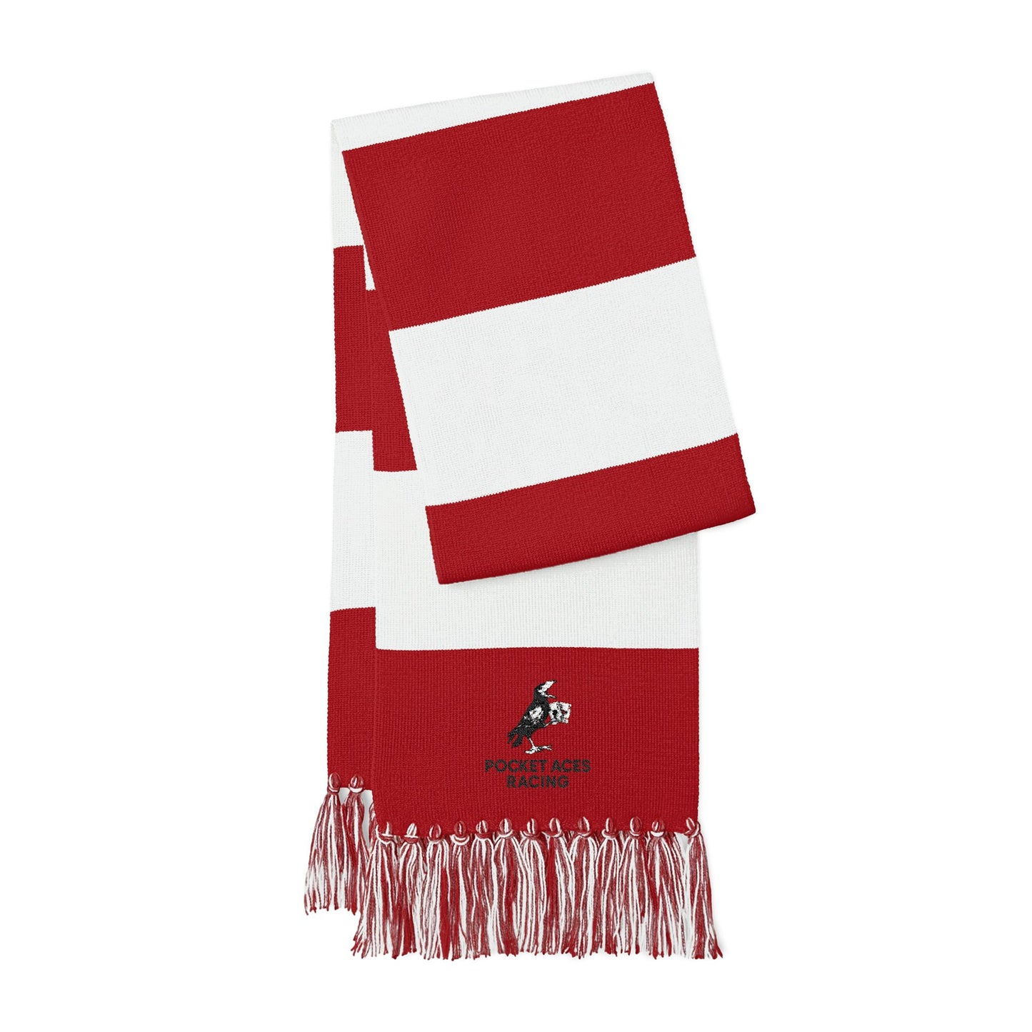 Spectator Scarf - Embroidered Rook Crow + Text