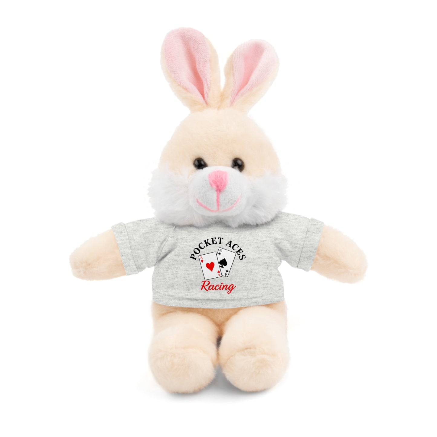 Stuffed Animals with Cards & Text logo Tee