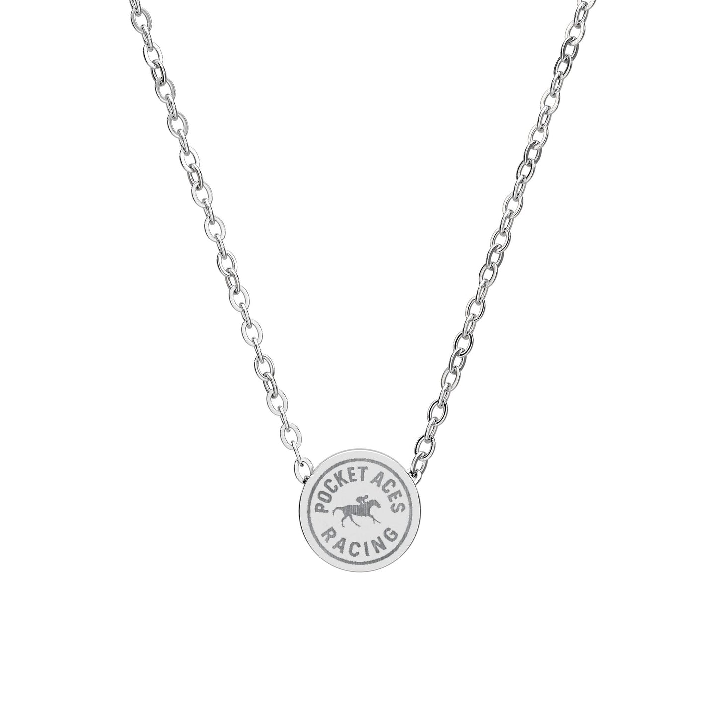Necklace - Engraved Photo Finish Inside Railbird Round