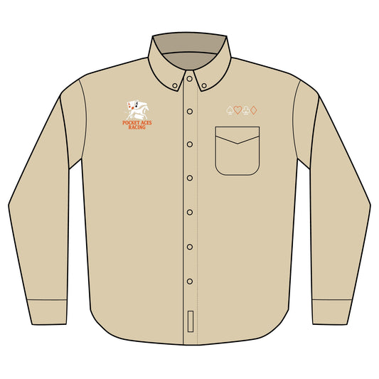 Port Authority® Unisex Long Sleeve Shirt (Embroidery) - Aces On The Rail + Full Suit Silhouette above pocket