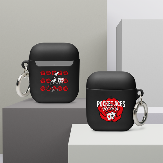 Rubber Case for AirPods® - Rose and Cards w/ Text + Rook Crow over Roses