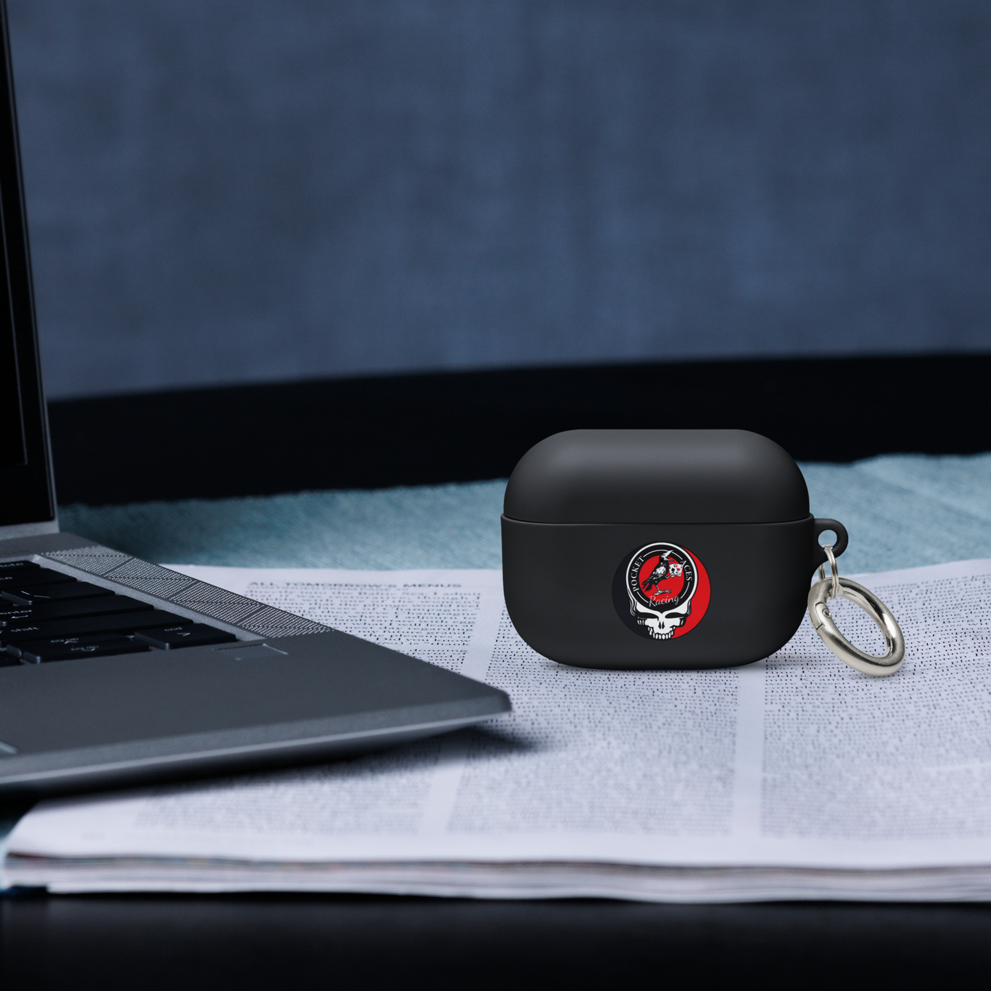 Rubber Case for AirPods® - Ace Your Face (Rook Stealie) + Rook Crow over Roses