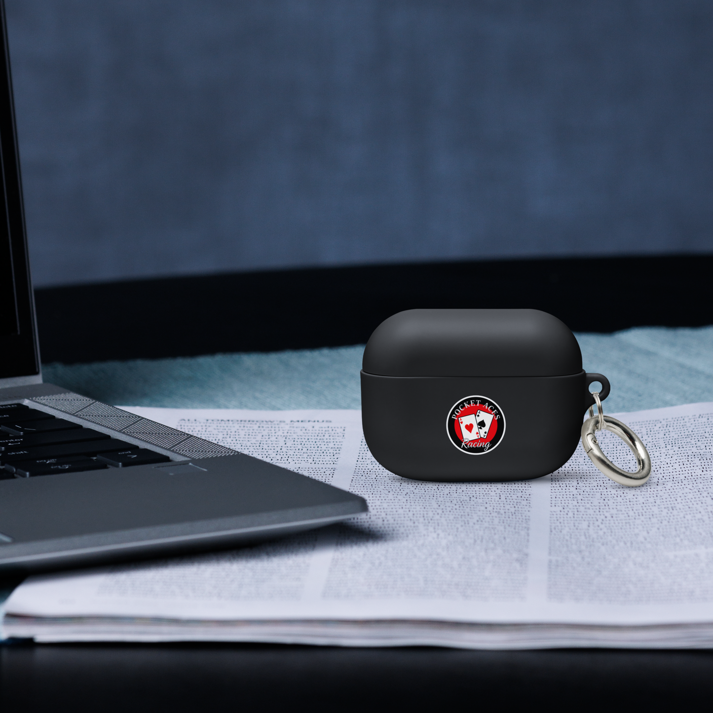 Rubber Case for AirPods® - Framed Cards logo + Horse in Tack logo