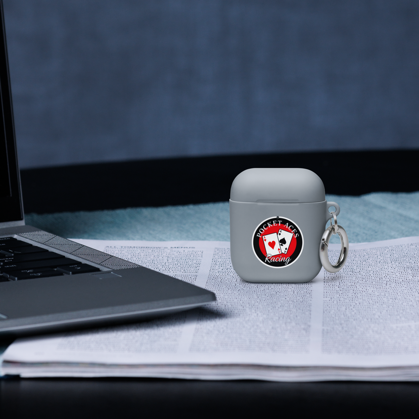 Rubber Case for AirPods® - Framed Cards logo + Horse in Tack logo
