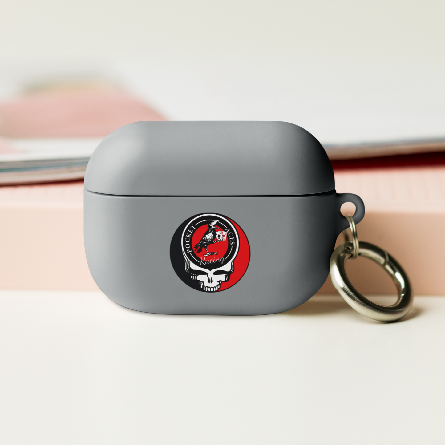 Rubber Case for AirPods® - Ace Your Face (Rook Stealie) + Rook Crow over Roses