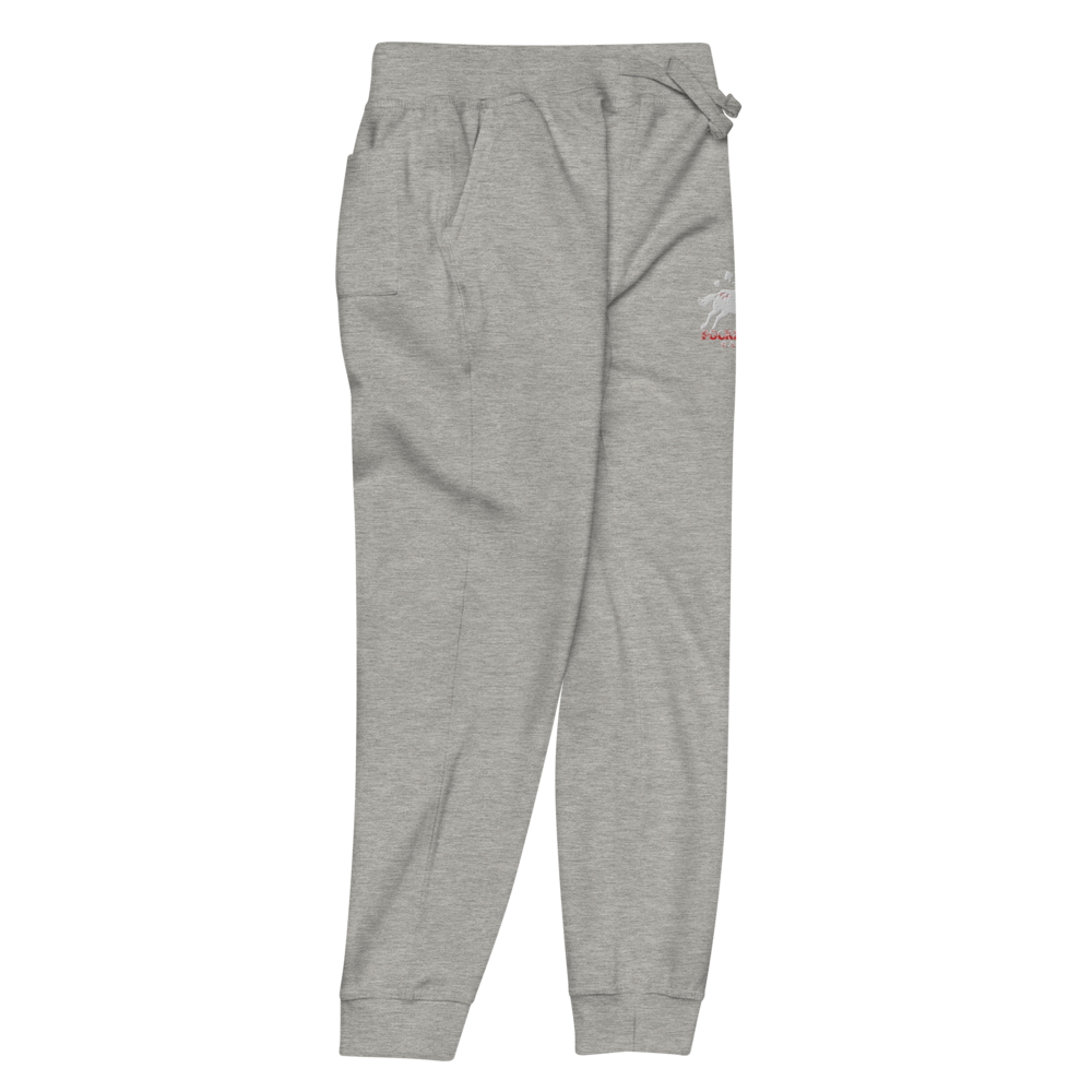 Unisex fleece sweatpants - Embroidered white sunset bay